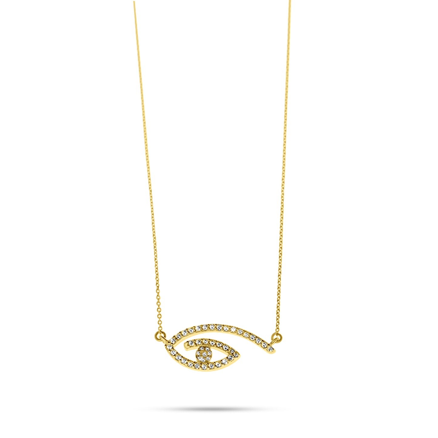 White Lucky Evil eyes - Gold plated