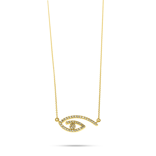 White Lucky Evil eyes - Gold plated