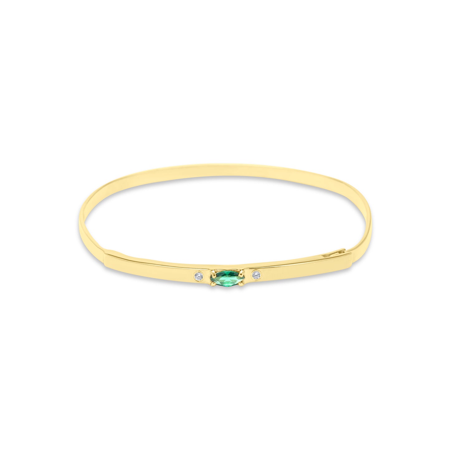 Emerald Thin Bracelet - Gold Plated