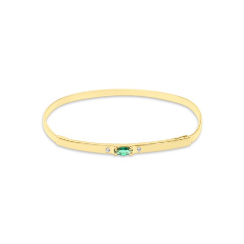 Emerald Thin Bracelet - Gold Plated