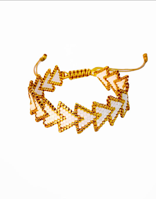 Chevron Bracelet - White