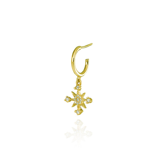 Star Single Hoop Earring - Gold Plated