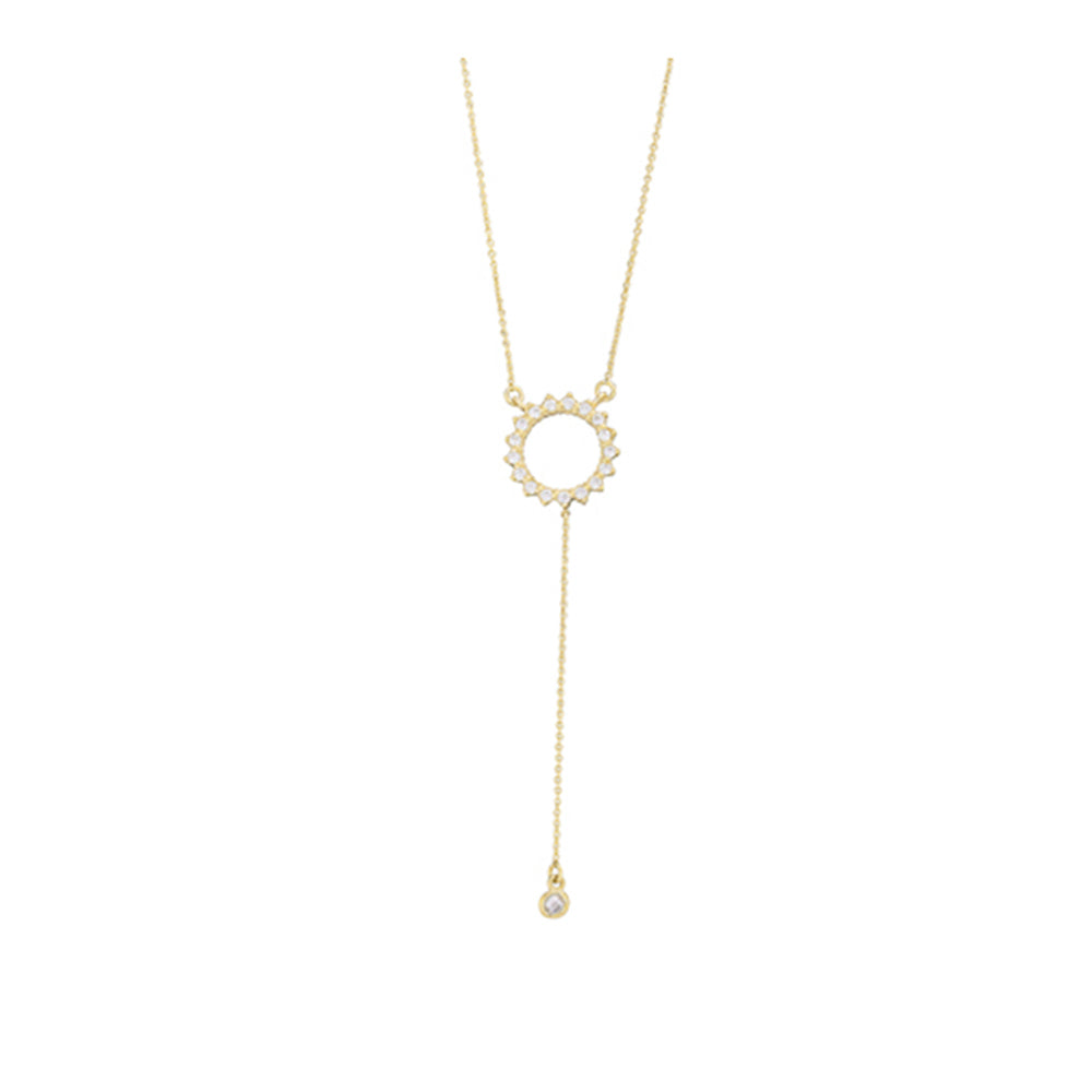 Circle Tie Necklace - Gold plated