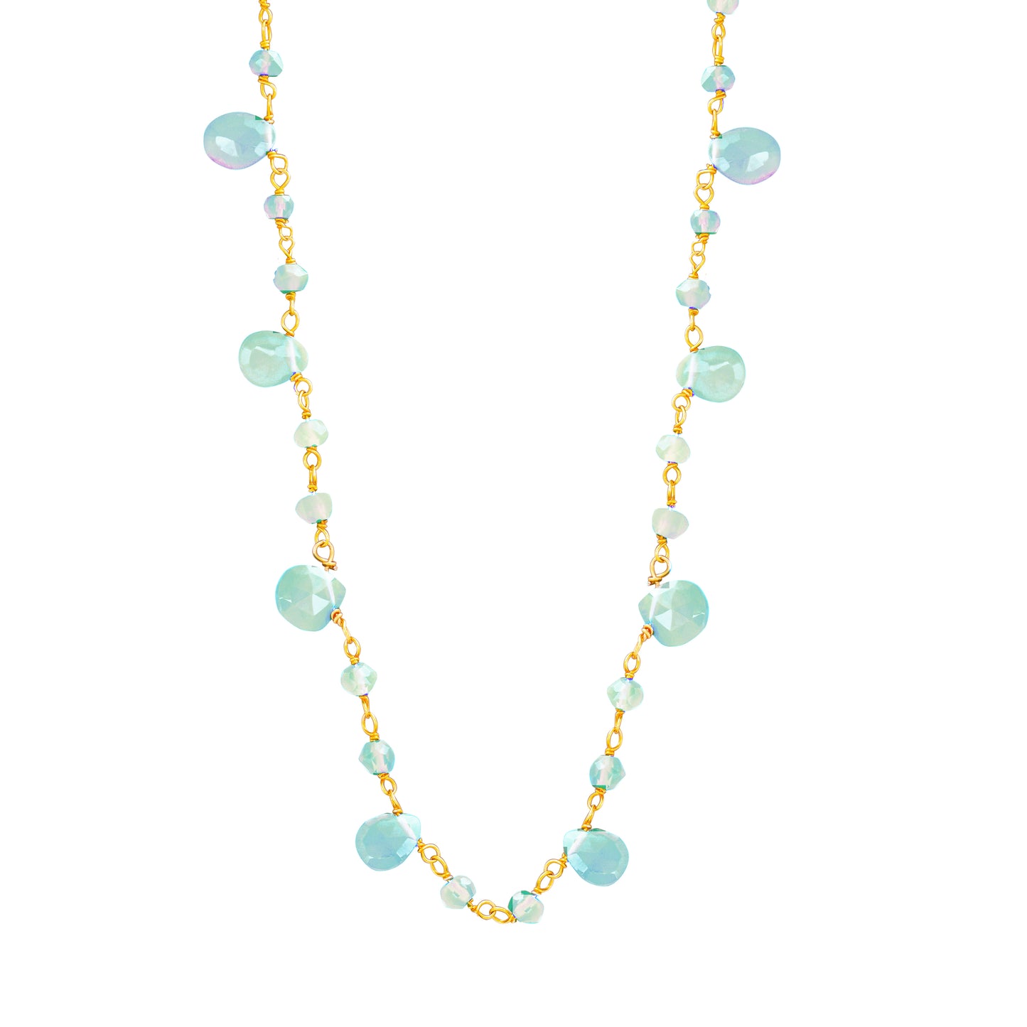 Amazonite Necklace  - Gold Plated