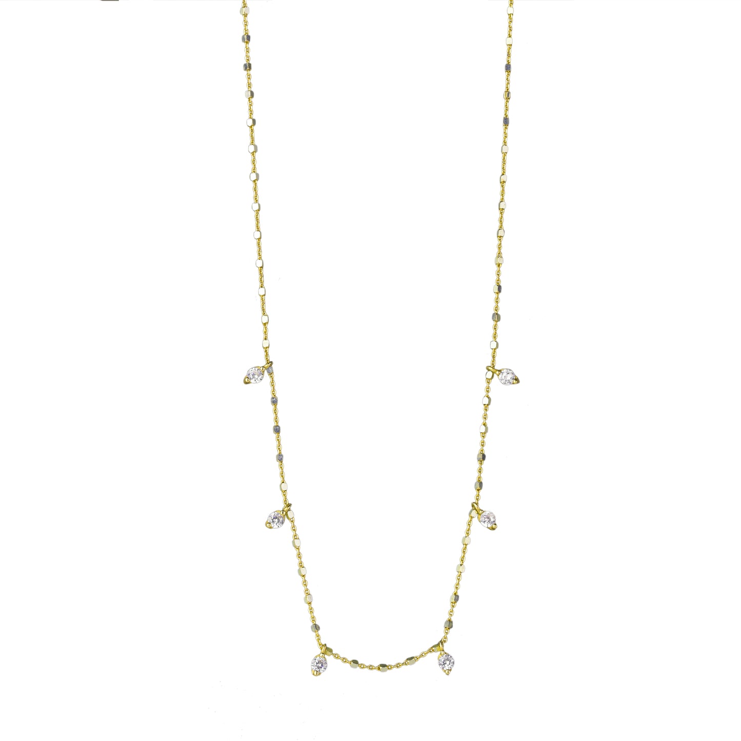 Necklace with charms stones - Gold plated