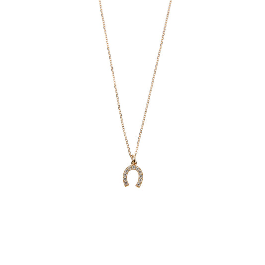 Mini Horse Shoe Necklace - Gold Plated