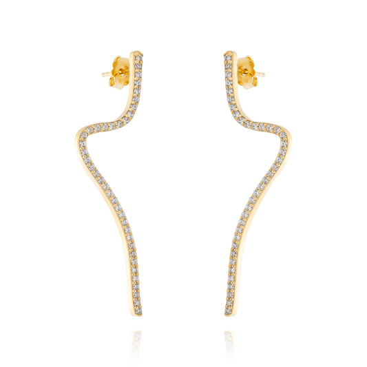 Snake Pair Earrings - Gold Plated