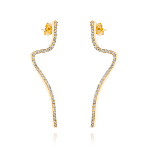Snake Pair Earrings - Gold Plated