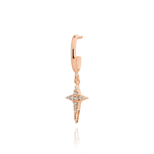 Rock Star Single Earring - Pink Gold Plated