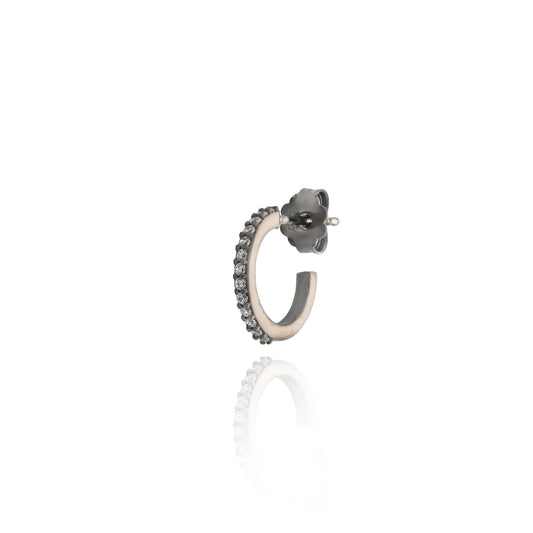 Hoop With Stones Single Earring - Antique
