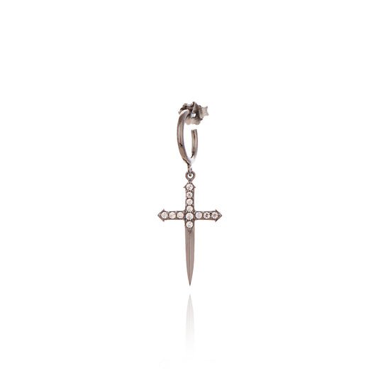 Sword Single Hoop Earring - Antique