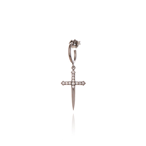 Sword Single Hoop Earring - Antique