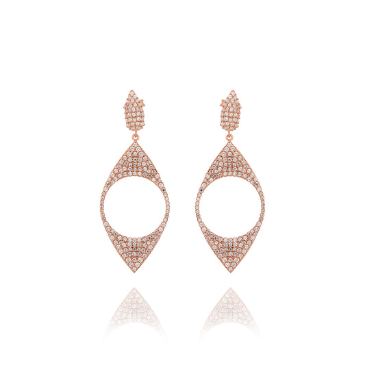 Naveta Pair Earrings - Pink Gold Plated