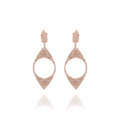 Naveta Pair Earrings - Pink Gold Plated