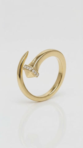 Horseshoe Nails Ring - Gold Plated