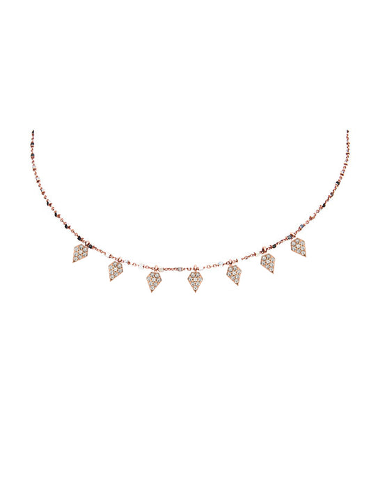 Rhombus Choker - Pink Gold Plated