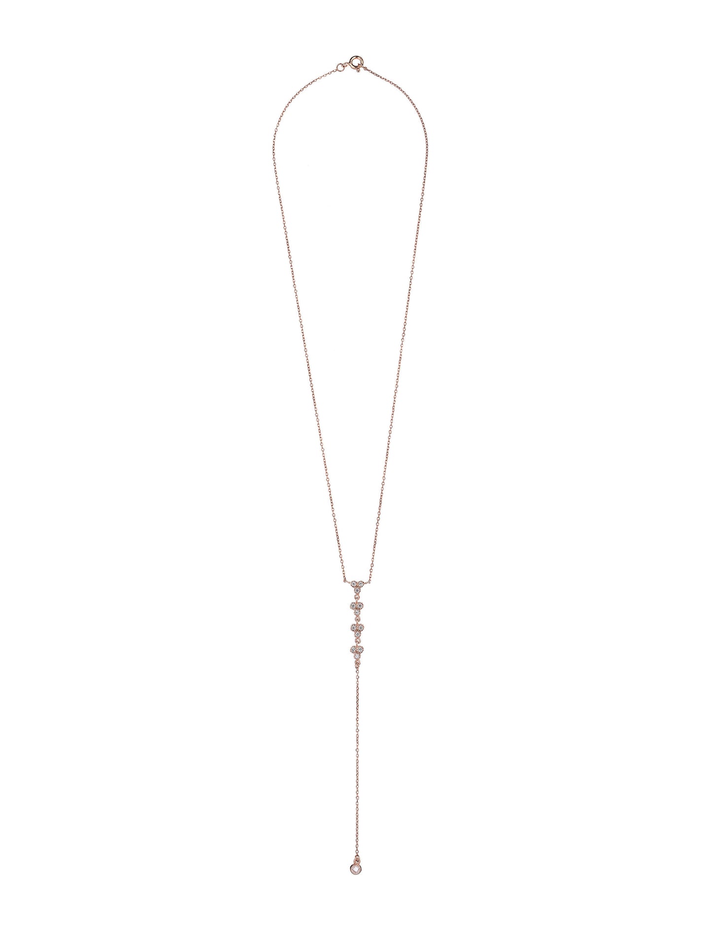 Dew Drops Lariat - Pink gold plated