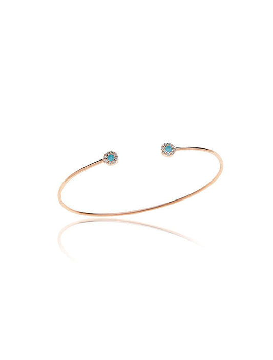 Turquoise Circle Bracelet - Pink Gold Plated