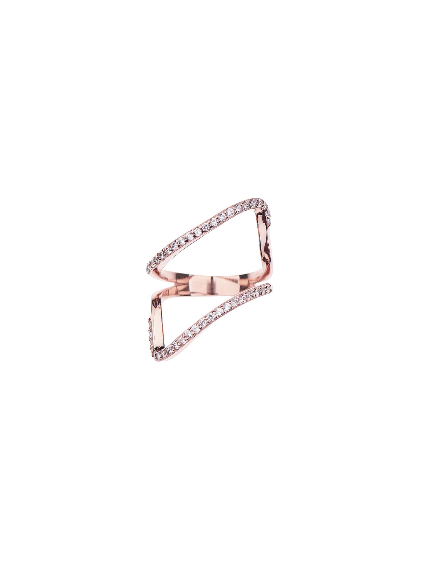 Rectangle Ring - Pink Gold Plated