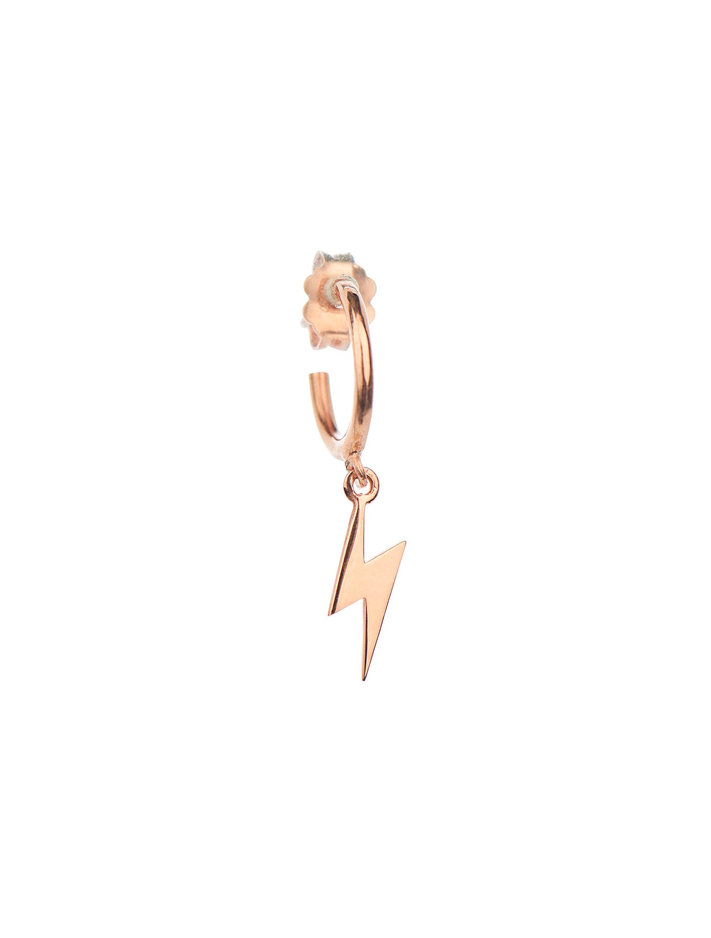Lightning Single Hoop Earring - Pink Gold Plated