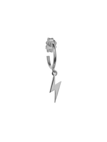 Lightning Single Hoop Earring - Black Rhodium