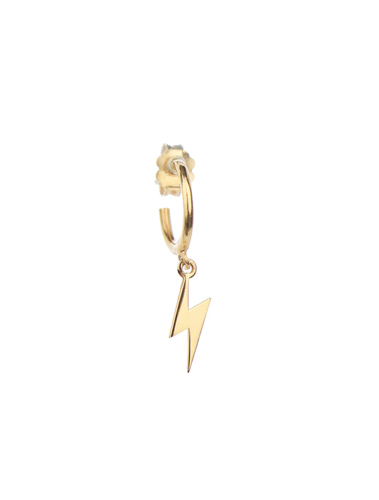 Lightning Single Hoop Earring - Gold Plated