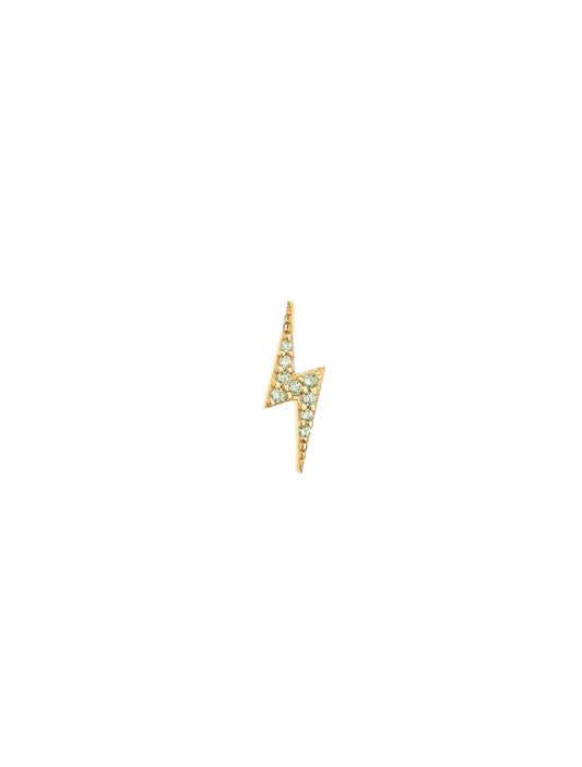 Lightning Single Stud earring - Gold Plated