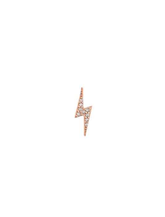 Lightning Single Stud earring - Pink Gold Plated