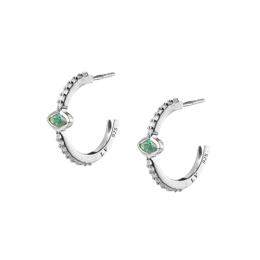 Emerald Naveta Pair Earrings - Antique