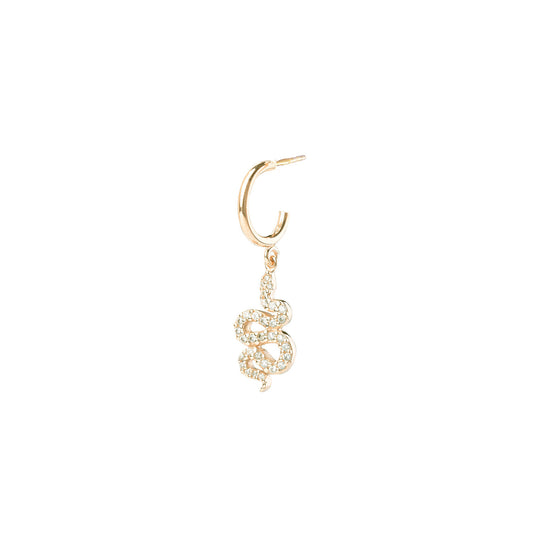 Snake Single Hoop Earring- Gold Plated