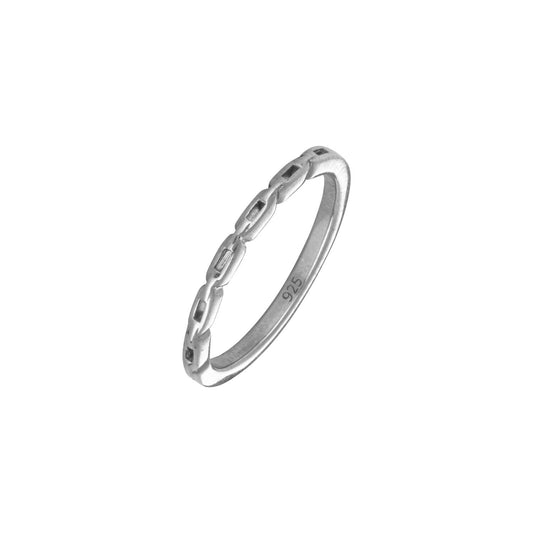 Thin Chain Ring - Black Rhodium
