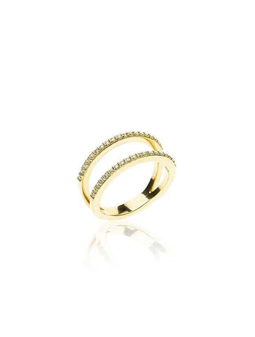 Double Line Ring - Gold Plated
