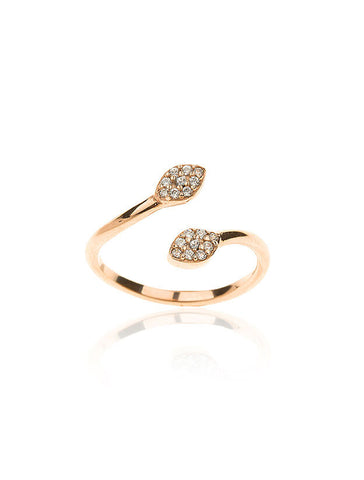 Mini Evil Eyes Chevalier Ring - Pink Gold Plated