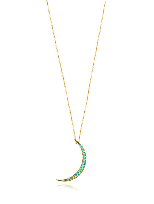 Emerald Moon Necklace - Gold Plated