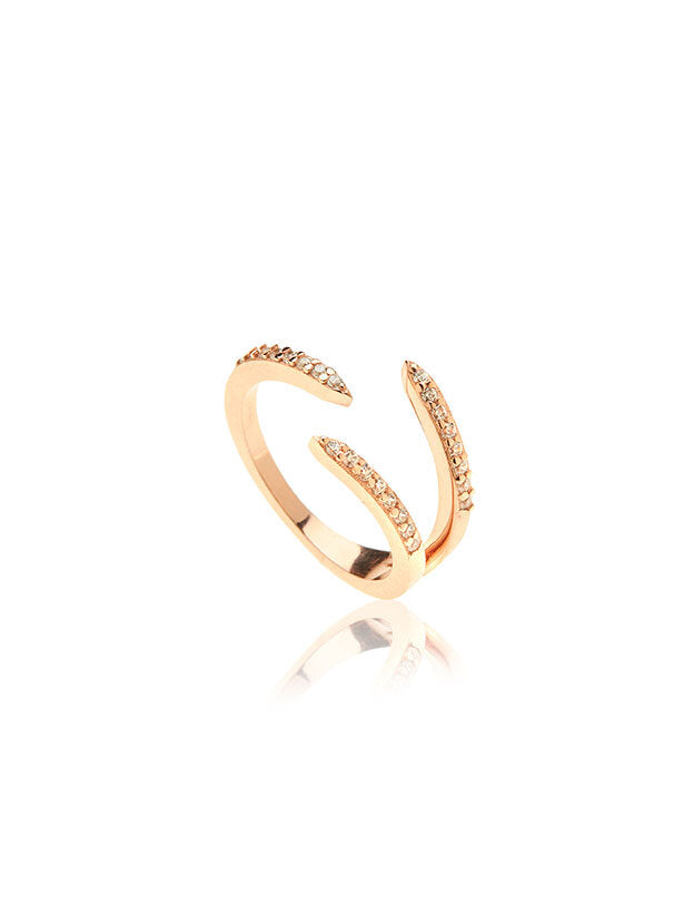 Claw Ring - Pink Gold Plated