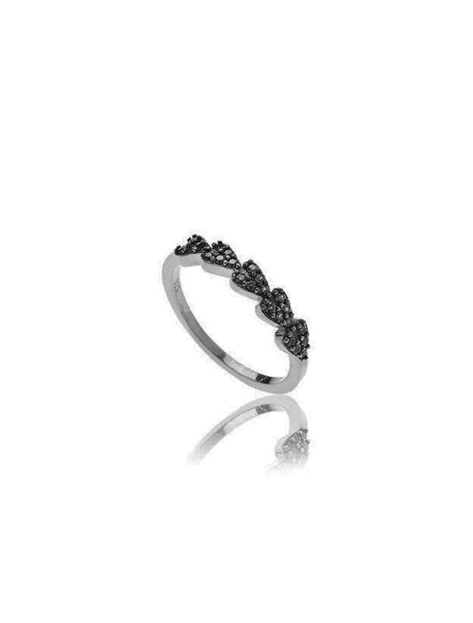 Heart Ring - Black Rhodium