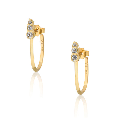 Hook Pair Earrings - Gold Plated