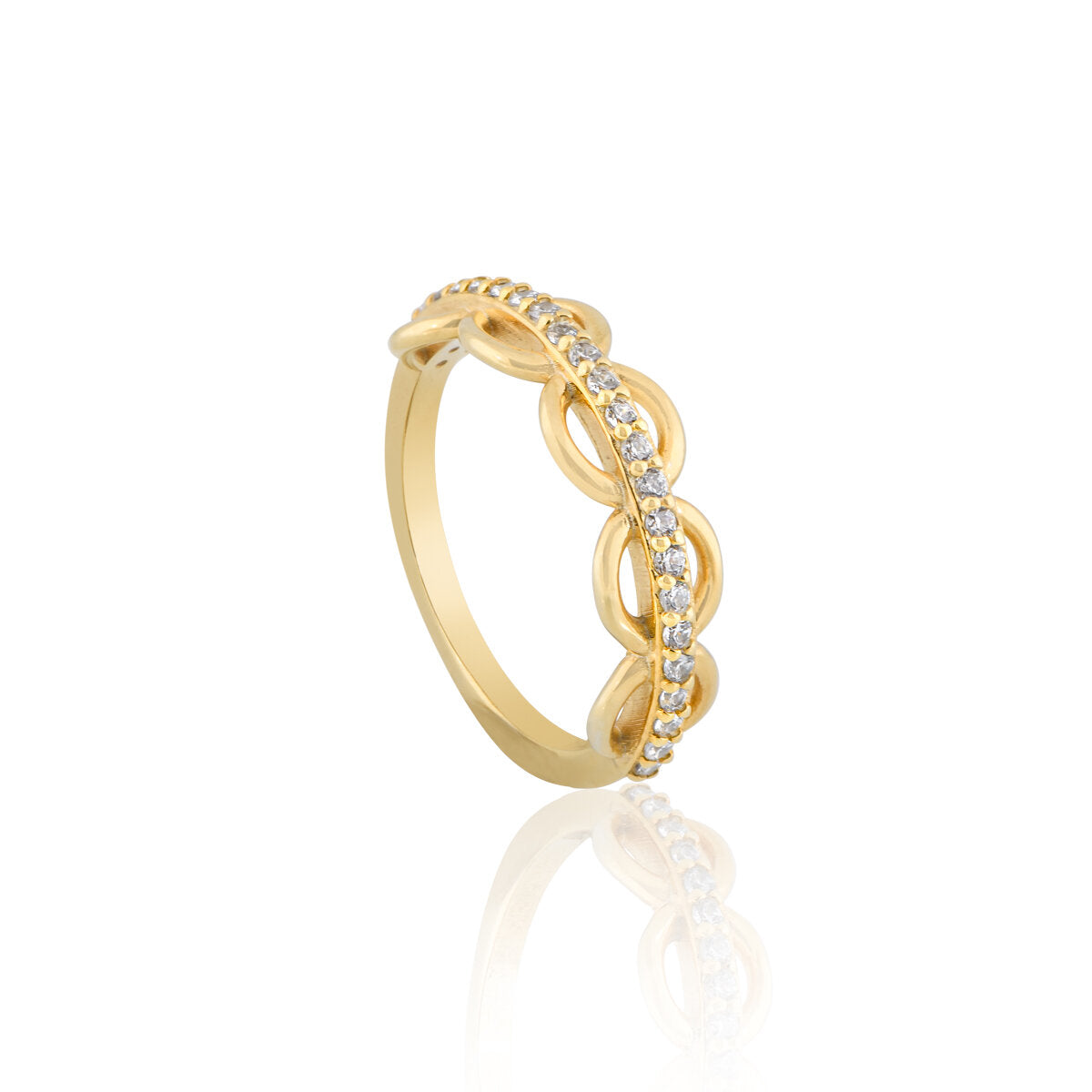 Circle Half Eternity Ring - Gold Plated