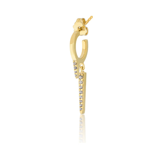 Happy Line Single Hoop Earring- Gold Plated