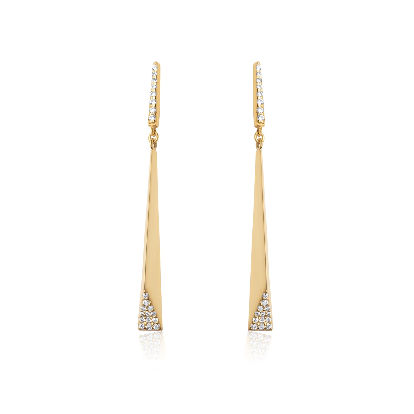 Pyramid pair earrings - Gold plated