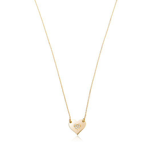 Double Heart Necklace  - Gold Plated