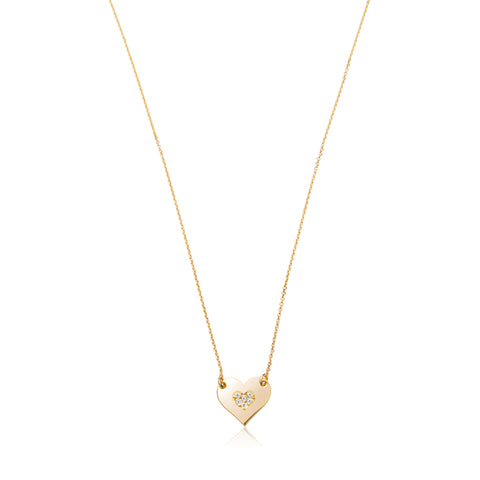 Double Heart Necklace  - Gold Plated