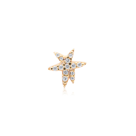 Flower Stud Single Earring - Gold Plated