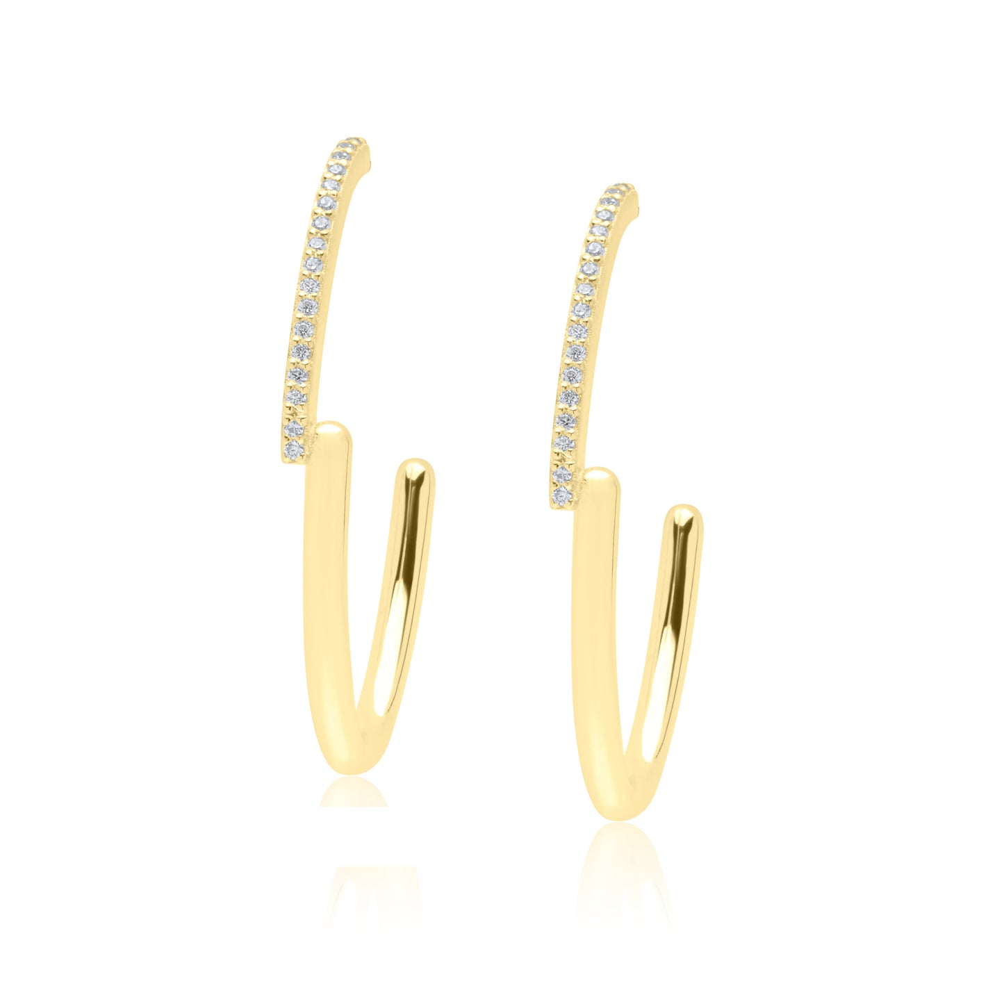 Chunky Oval Pair Earrings - Gold Plated