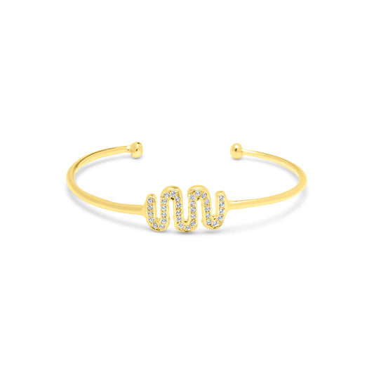 White Snake Bracelet - Gold Plated