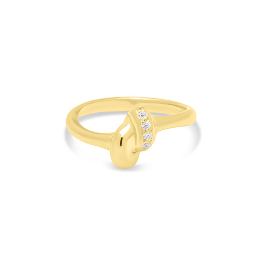 White Knot Ring - Gold Plated