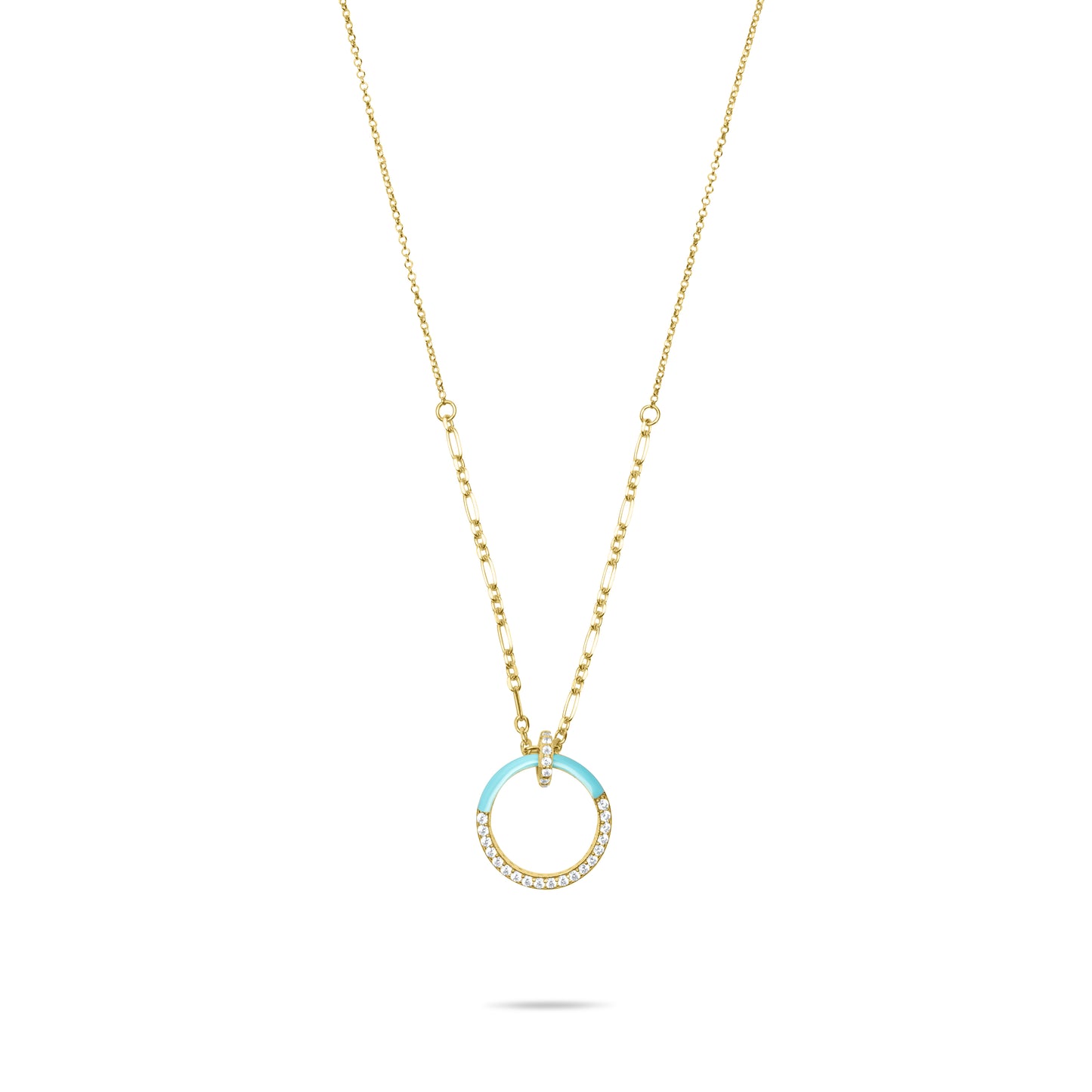 Turquoise Infinity Necklace  - Gold Plated