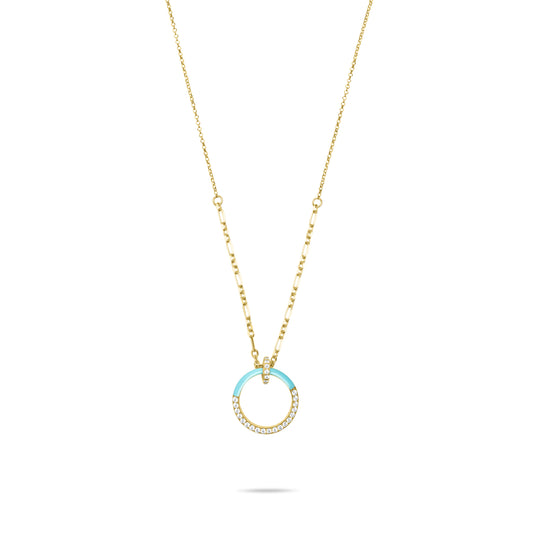 Turquoise Infinity Necklace  - Gold Plated