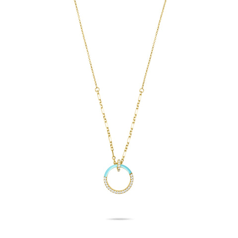 Turquoise Infinity Necklace  - Gold Plated