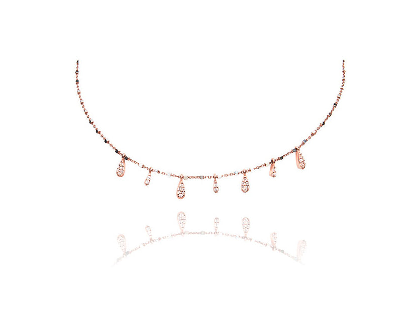 Chocolate Drops Choker - Pink Gold Plated